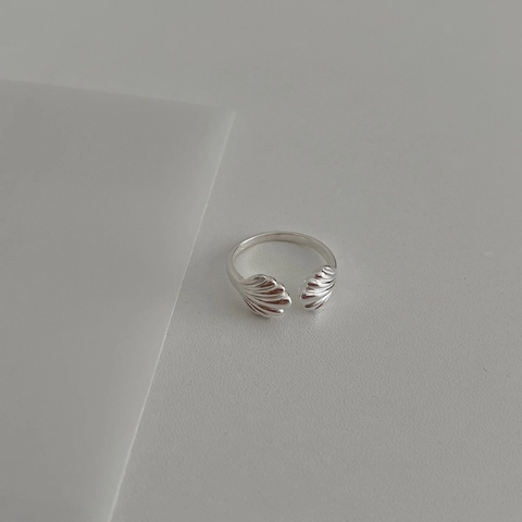 S925 Sterlingsilber Muschel Offener Ring Für Damen Koreanischer Stil Süß Niedlich Verstellbar Schulp Struktur Fingerring Modeschmuck