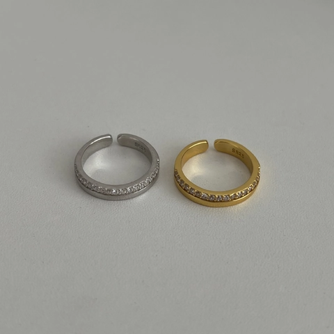 925 Sterlingsilber Offener Ring Für Damen Minimalistisch Zirkonia Mikropave Verstellbarer Fingerring Mode Schmuck Accessoire