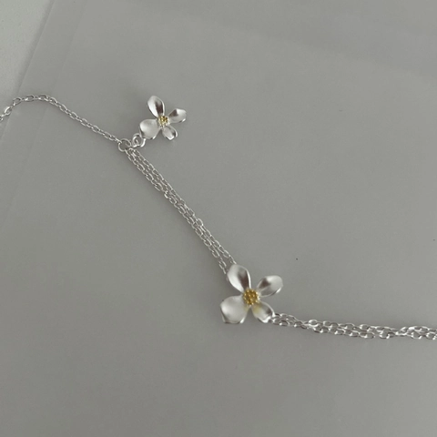 Exquisite 925 Sterling Silver Daisy Flower Bracelet Double Chain For Women Minimalist Silver Color Floral Hand Jewelry Gift