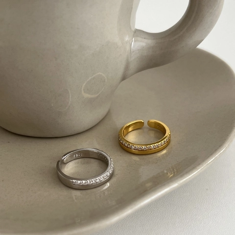 925 Sterlingsilber Offener Ring Für Damen Minimalistisch Zirkonia Mikropave Verstellbarer Fingerring Mode Schmuck Accessoire