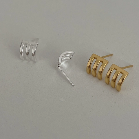 925 Sterlingsilber Drei-Krallen-Kurve Ohrstecker Für Damen Minimalistische Geometrische Gold Silber Vergoldete Schmuck Geschenk