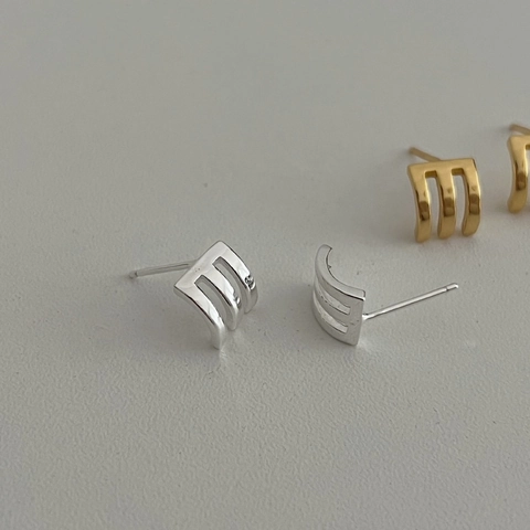 925 Sterlingsilber Drei-Krallen-Kurve Ohrstecker Für Damen Minimalistische Geometrische Gold Silber Vergoldete Schmuck Geschenk