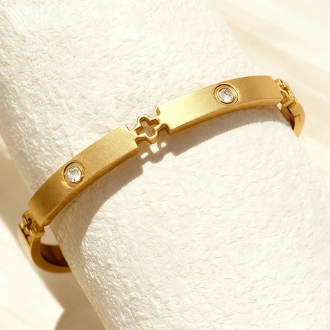 Kleeblatt Armreif Aus Edelstahl Für Damen Eleganter Hohler Blumen Armband Gold Silber Vergoldet Schmuck Geschenk