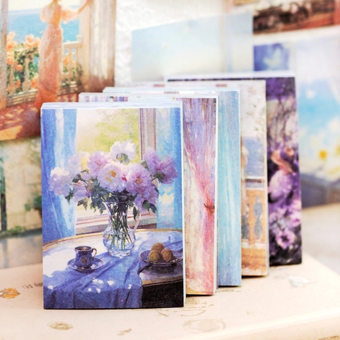 Papier Spécial Vintage Peinture à l'Huile Impressionniste Scrapbooking Papier de Matériel Série Coucher de Soleil Art Journal Papier Décor