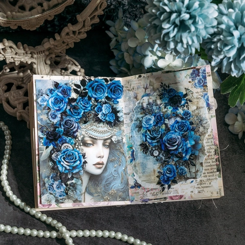 Vintage Rose Love Letter Συλλογή Αυτοκόλλητων PET Ρετρό Λουλουδάτα Διαφανή Διακοσμητικά Αυτοκόλλητα DIY Scrapbooking Χαρτικά