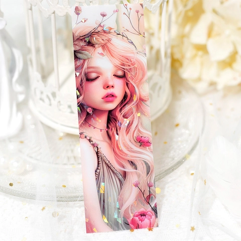 Fairy Fantasy Series PP Bookmark Laser Gold Stamping Fantasy Fairy Illustration Bookmark For DIY Scrapbooking Art Decor 6pcs