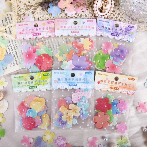 Retro Story Frühlingsblüten Serie Floral Spezialpapier Blumen Aufkleber Für DIY Scrapbooking Journal Dekoratives Material