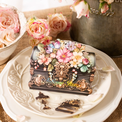 Paquete de Pegatinas de Flores de PET Vintage Objetos Antiguos Pegatinas Decorativas de Flores para DIY Scrapbooking Journaling Estética Papelería