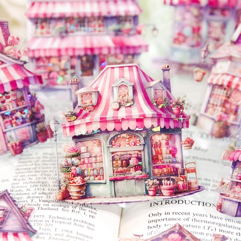 PET Pegatinas de Estaciones Callejeras Para Scrapbooking DIY Journaling Arquitectura Europea Retro Etiquetas Decorativas Para Planificador Papelería