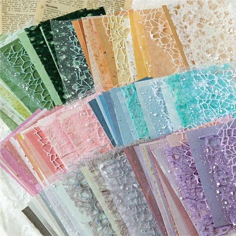 Vintage Romance Story Mixed Material Scrapbooking Paper Set Mesh Gauze And Buttons For Journaling DIY Decoration Craft Paper