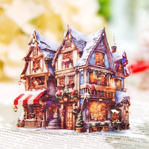 PET Pegatinas de Estaciones Callejeras Para Scrapbooking DIY Journaling Arquitectura Europea Retro Etiquetas Decorativas Para Planificador Papelería