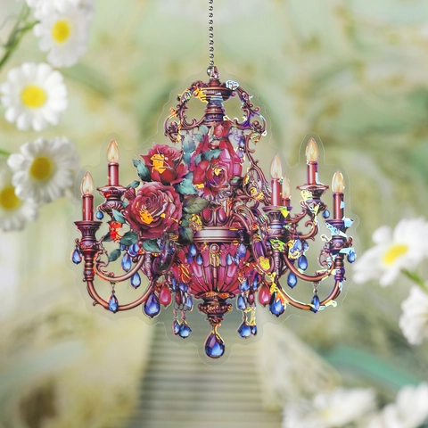 5 Hojas Pegatinas PET Vintage Lámpara Cristal Floral Luz Concha Diario Scrapbooking DIY Pegatinas Decorativas Para Agenda