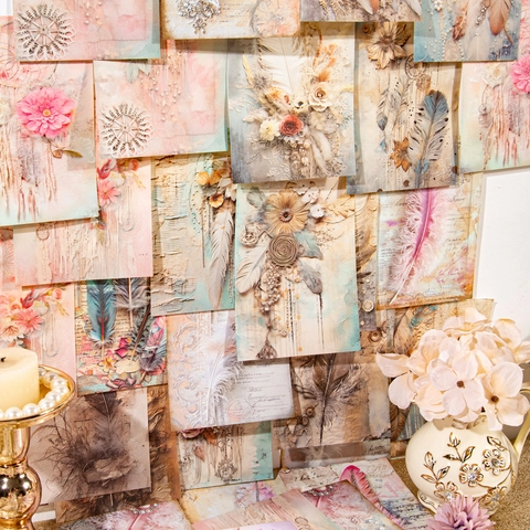 Carta Materiale Lettera Piuma Vintage Per Scrapbooking Decorazione Giornale Fai-da-te Stile Nordico Carta Sfondo Retrò