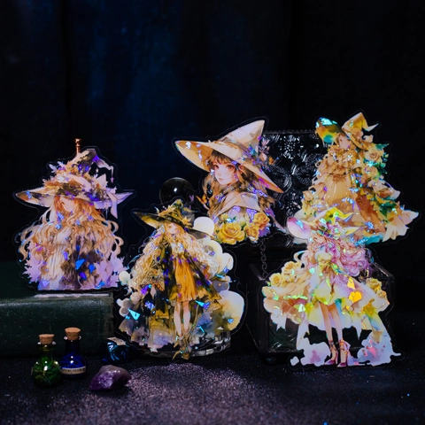 Trainee Witch PET Aufkleber Retro Fantasie Magie Thema Muschellicht Laser Scrapbooking Dekoratives Material Für Tagebuch