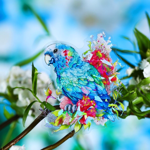 Flowers And Birds PET Stickers Vintage Shell Light Iridescent Decorative Stickers For Scrapbooking DIY Artistic Journaling