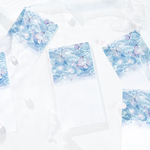 Vintage Nordic Style Paper Memo Pads Poetry Decorative Note Paper For Scrapbooking DIY Flower Butterfly Sky Theme Stationery