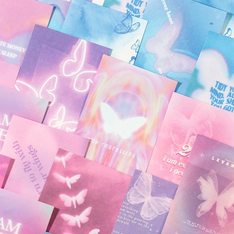 Carta Materiale per Scrapbooking con Farfalle Vintage Serie Dream Players Stile Ins Carta Leggera per Decorazione di Sfondo DIY
