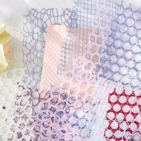 Kit de Matériel de Scrapbooking en Maille de Dentelle Vintage 10PCS Papier Décoratif Ajouré Design Lune Étoilée Pour Bricolage