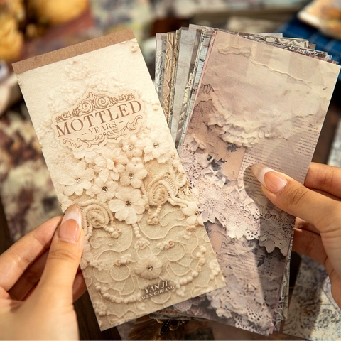 Vintage Lange Streifen Scrapbooking-Papier 24 Blätter Retro Mottled Dekorative Hintergrundpapier Für DIY Journaling Kunst Material