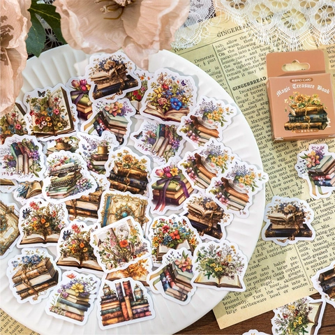 Adesivi in Carta con Illustrazioni Vintage Romantici Floreali Ritratto Architettura Estetici Decorativi per Scrapbooking