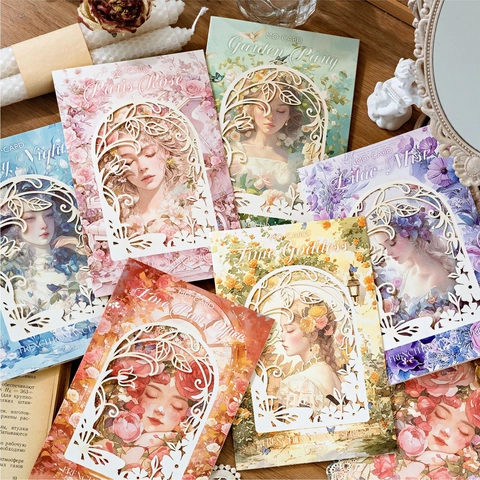 Französisch Romance Serie Spitze Dekoratives Papier Hohl Blumen Porträt Papier Für Scrapbooking DIY Journaling 10 Blatt