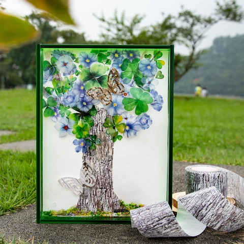 Nastro Washi con Texture Corteccia d'Albero Realistica Stile Foresta Grana del Legno per Scrapbooking Journaling Fai da Te