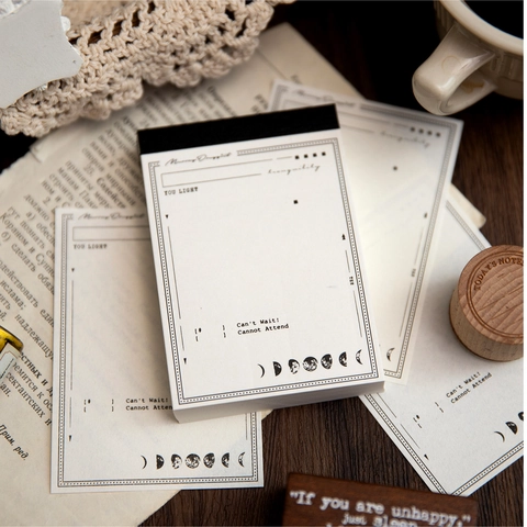 Vintage White Noise Series Memo Pad For Scrapbooking DIY Journaling Stationery Ticket Style Decorative Paper Supplies