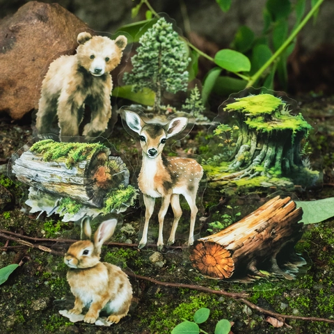 Forest Home Animal PET Sticker Pack Nordic Style DIY Decorative Stickers For Scrapbooking Planner Journal Arts Crafts