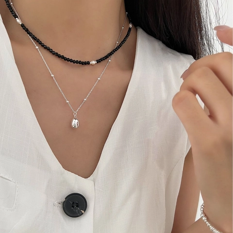 925 Sterling Silver Teardrop Pendant Necklace For Women Minimalist Korean Niche Design Gold Silver Plated Chain Jewelry