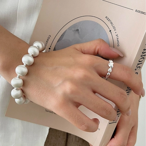925 Sterling Silver Adjustable Heart Ring Women Korean Minimalist Irregular Geometric Texture Open Ring Gold Silver Jewelry