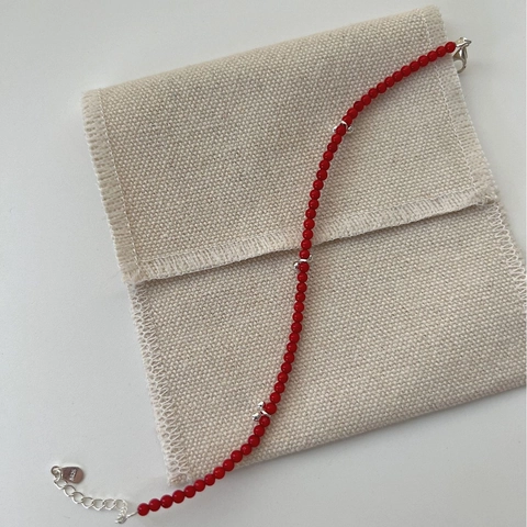 S925 Sterling Zilveren Rode Koraal Kralen Armband Voor Vrouwen Koreaanse Stijl Kersenhanger Verstelbare Mode Sieraden