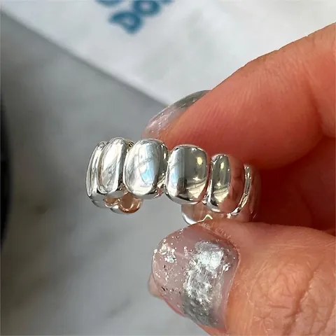 Minimalistische S925 Sterling Zilveren Open Ring Voor Dames Koreaans Ovaal Ontwerp Glanzend Verstelbaar Vinger Sieraden