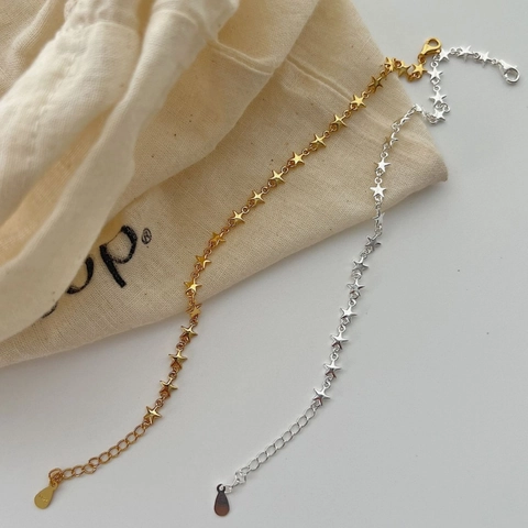 925 Sterling Zilveren Ster Armband Voor Dames Minimalistisch Koreaanse INS Stijl Verstelbare Goud Zilver Vergulde Schakelketting Handsieraden Cadeau