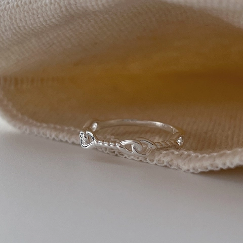 Anello Nodo in Argento Sterling 925 per Donna Design di Nicchia Minimalista Corda Intrecciata Gioielli Stile Freddo Regalo