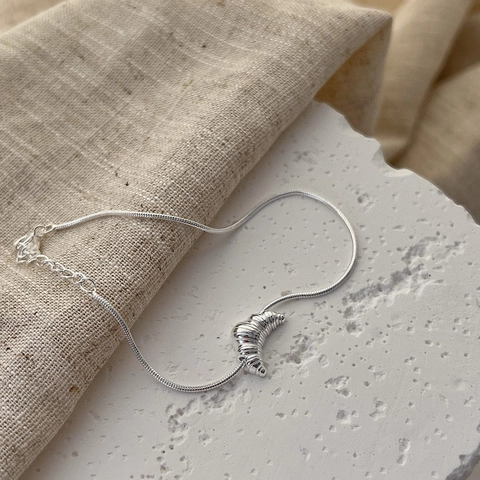 925 Sterling Silver Croissant Snake Bone Chain Bracelet For Women Minimalist Simple Creative Design Fashion Adjustable Jewelry Gift
