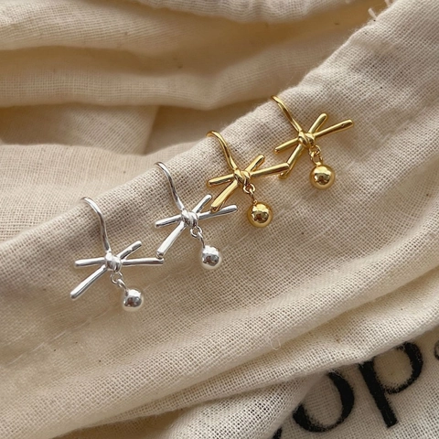 925 Sterling Silver Lucky Knot Stud Earrings For Women Korean Ins Style Dainty Bowknot Knot Earrings Minimalist Jewelry Gift