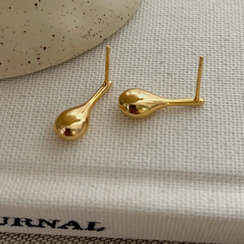 925 Sterling Silver Teardrop Stud Earrings Minimalist High Polish Water Drop Earrings For Women Elegant Gold Silver Jewelry Gift