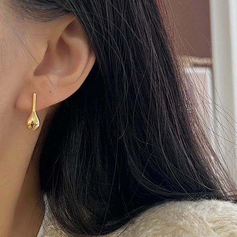 925 Sterling Silver Teardrop Stud Earrings Minimalist High Polish Water Drop Earrings For Women Elegant Gold Silver Jewelry Gift