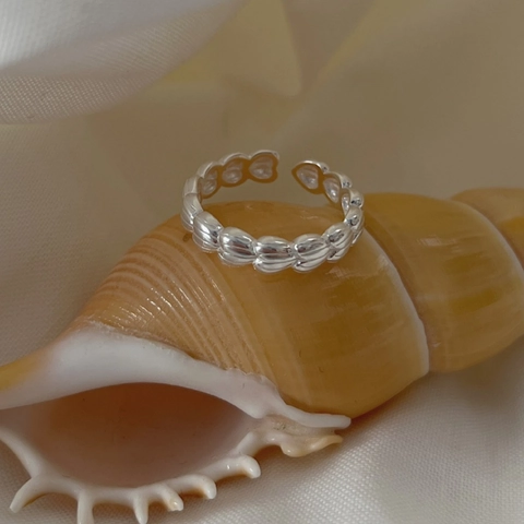 S925 Sterlingsilber Verstellbarer Offener Ring Für Damen Minimalistisch Herz Blatt Weizenmuster Gold Silber Plattiert Schmuck Geschenk