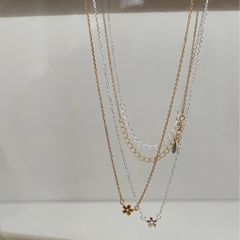 925 Sterling Silver Minimalist Flower Pendant Necklace For Women Gold Silver Electroplated Tiny Floral Clavicle Chain Jewelry Gift