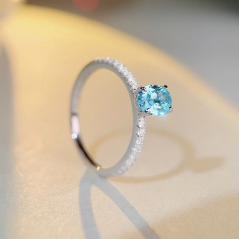925 Sterling Silver Oval Cut Blue Zirconia Ring For Women Minimalist Fashion Engagement Fine Jewelry Accessory Gift