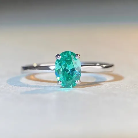 Anello in Argento Sterling 925 con Strass Ovale per Donna Gioielli di Moda Minimalista Elegante Anello da Dito Regalo di Nozze