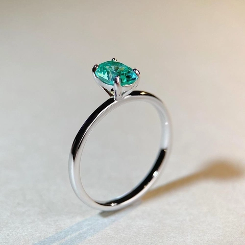 Anello in Argento Sterling 925 con Strass Ovale per Donna Gioielli di Moda Minimalista Elegante Anello da Dito Regalo di Nozze