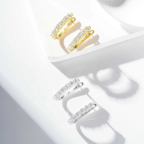Lussuosi Orecchini a Bottone in Argento Sterling 925 Moissanite per Donna Eleganti Semplici Geometrici Galvanici Gioielli di Moda
