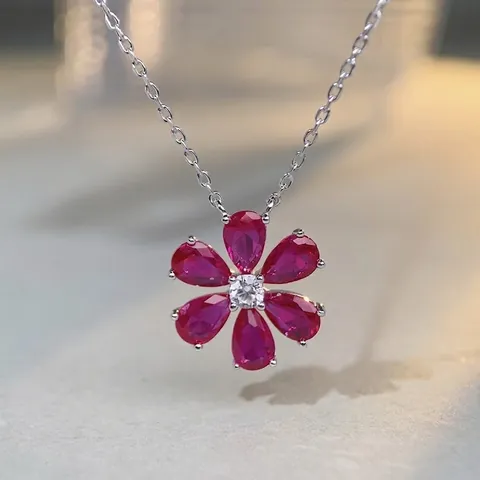925 Sterling Silver Camellia Flower Pendant Necklace Earrings Rhinestone Inlaid Floral Choker Jewelry For Women Fashion Commuter Accessory