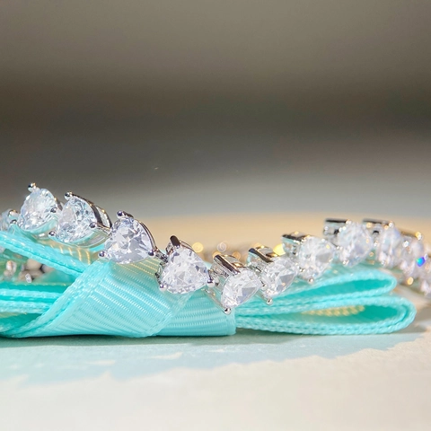 Bracciale Tennis a Cuore in Argento Sterling 925 con Moissanite per Donna Gioielli Scintillanti con Taglio a Cuore Regalo di Anniversario