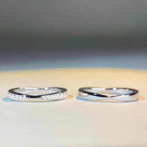 Anello Incrociato Impilabile in Argento Sterling 925 Minimalista per Donna Elegante Onda con Zirconia Gioielli per Matrimonio
