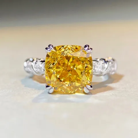 Lussuoso Anello in Argento Sterling 925 con Zirconia Taglio Cushion per Donna Anello a Fascia Incrociata con Zirconia Colorata Gioielli