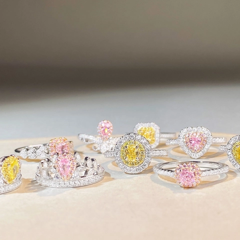 Bague Halo de Luxe en Argent Sterling 925 Avec Zirconia Pour Femme Bague de Fiançailles Zirconia Ovale Jaune Rose