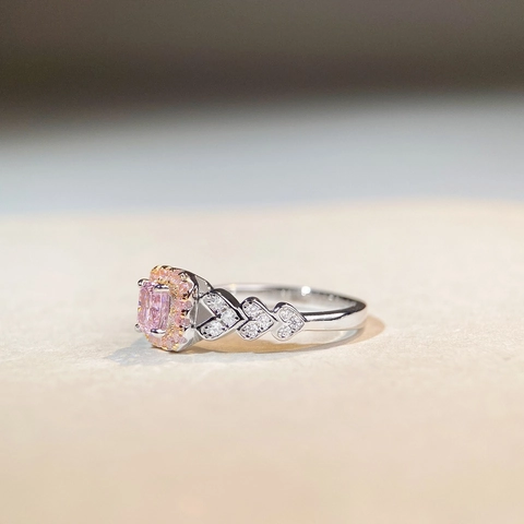 925 Sterling Silver Pink Yellow Cushion Cut Halo Ring For Women Fashion Hollow Heart Band Rhinestone Wedding Engagement Jewelry